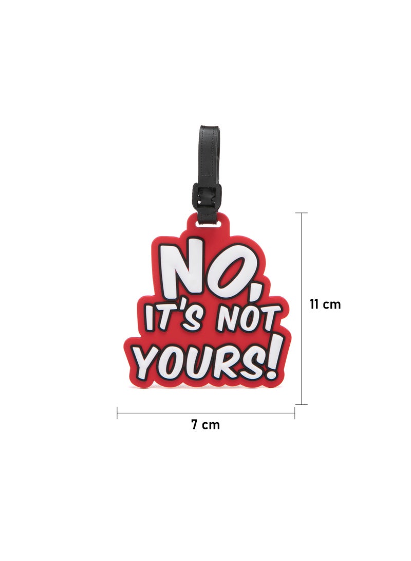 TOM CRUISER 3D Rubber Luggage Tag 'NO, IT'S NOT YOURS!', Flexible Weatherproof Travel ID Tag with Privacy Card Slot & Secure Attachment Loop, Red - Image 4