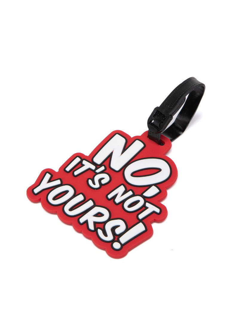 TOM CRUISER 3D Rubber Luggage Tag 'NO, IT'S NOT YOURS!', Flexible Weatherproof Travel ID Tag with Privacy Card Slot & Secure Attachment Loop, Red - Image 5