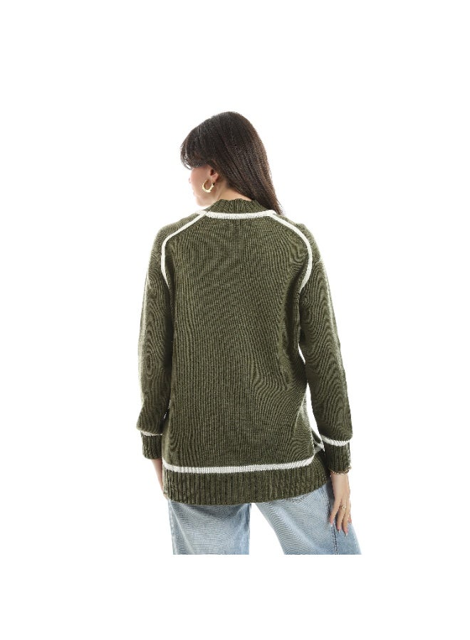 Coctail 17514-Pullover-olive - Image 3