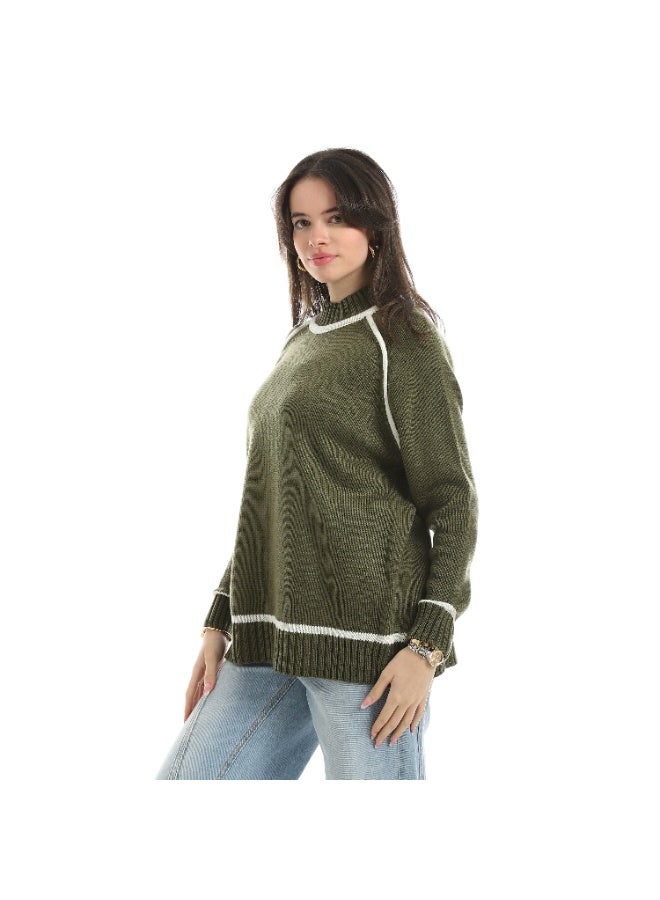 Coctail 17514-Pullover-olive - Image 2