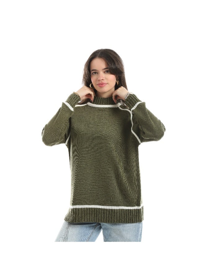 Coctail 17514-Pullover-olive - Image 1