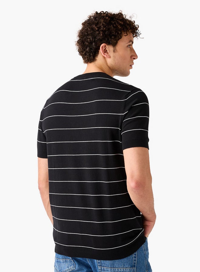 سبلاش فيڤ تي شيرت بياقة دائرية مخطط - Image 3