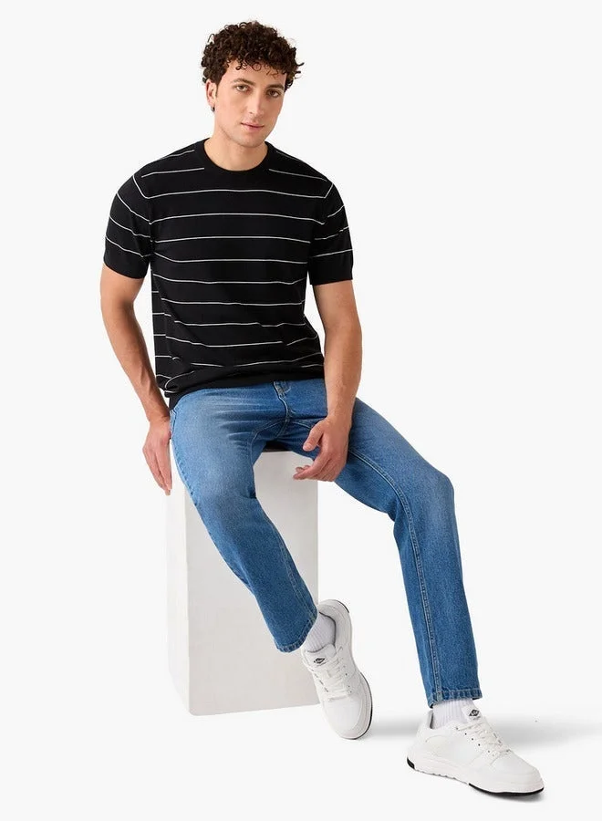 سبلاش فيڤ تي شيرت بياقة دائرية مخطط