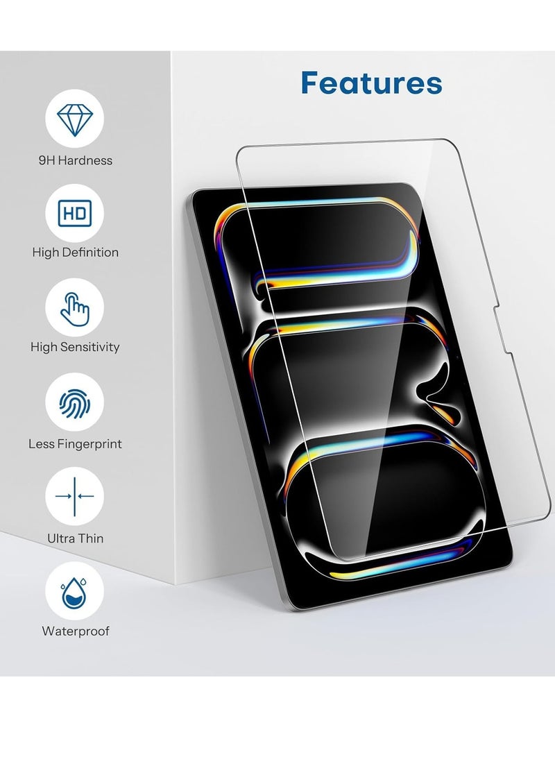 DUSALA 2 Pack Tempered Glass for iPad Pro 11 2024, [A2836, A2837, A3006], 9H Hardness Glass, Complete Protection Glass Film, Anti-Scratch, Easy to Install, Bubble Free compatible for iPad Pro 11 inch M4 2024 - Image 4