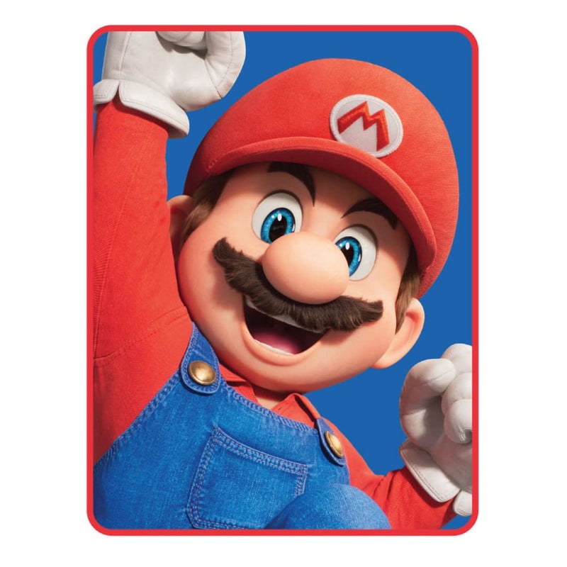 The Super Mario Bros Movie Kids Bedding Super Soft Micro Raschel Throw 46 in x 60 in 100 Official Licensed Product by Franco