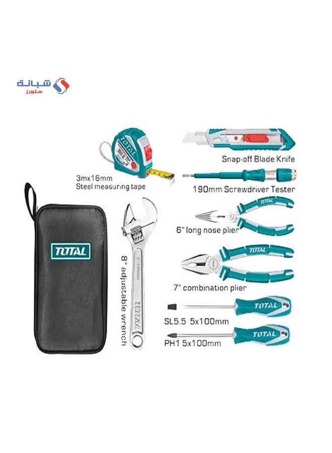 TOTAL Hand Tools Set Bag 9 Pieces 