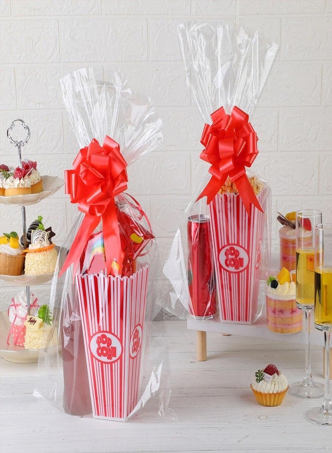 Engrowtic 6 Pack Movie Night Gifts Baskets Plastic Popcorn Box Containers with Bags and Bows for Holiday Movie Lover Wedding Birthday Party Favors DIY Kits - Image 3