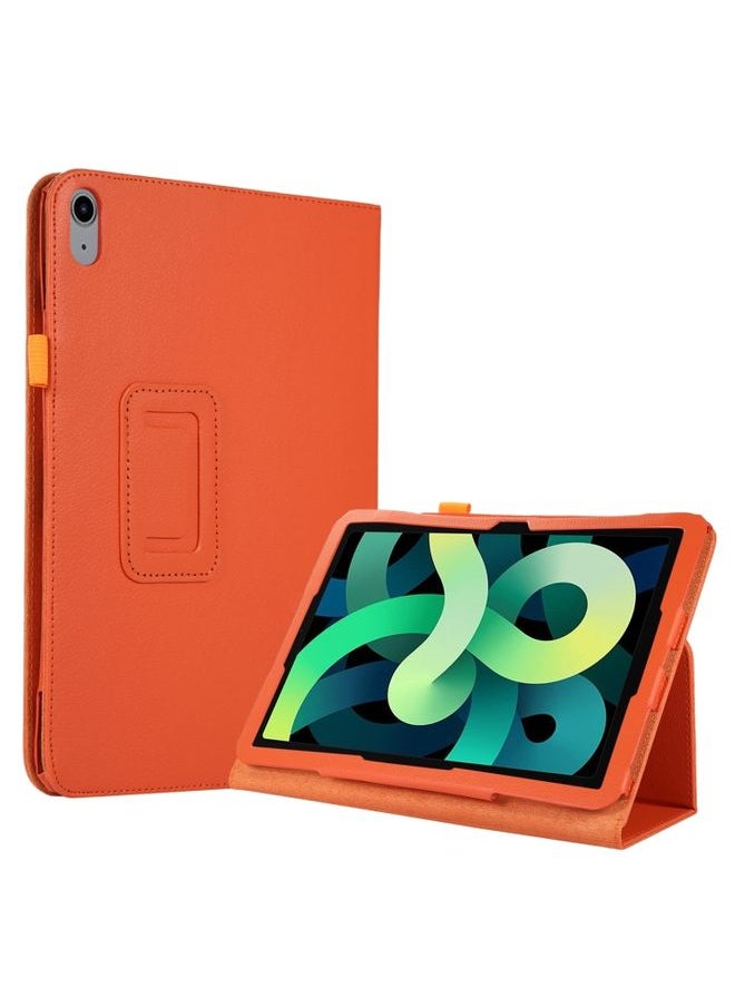 HuHa Case Cover For iPad 10th Gen 10.9 2022 Litchi Texture Leather Smart Tablet Case with Holder Orange 