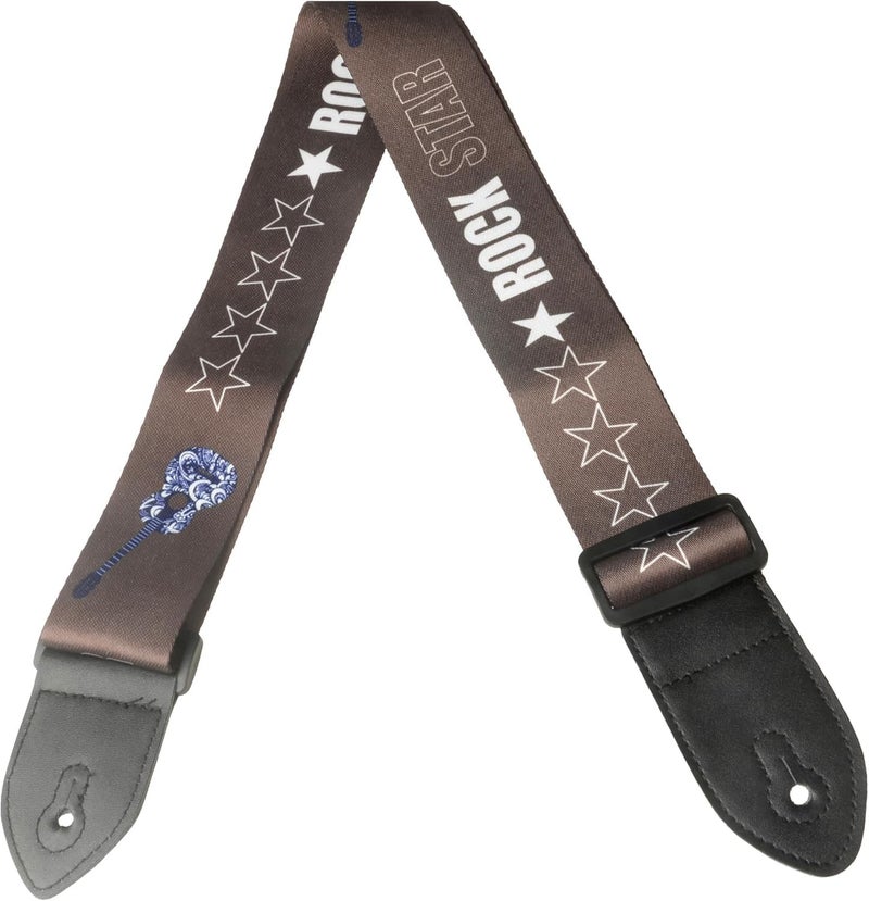 PERLMAN Guitar Strap for Acoustic Electric Guitar Bass, Vintage Woven Guitar Straps Adjustable with PU Leather Ends - Image 1