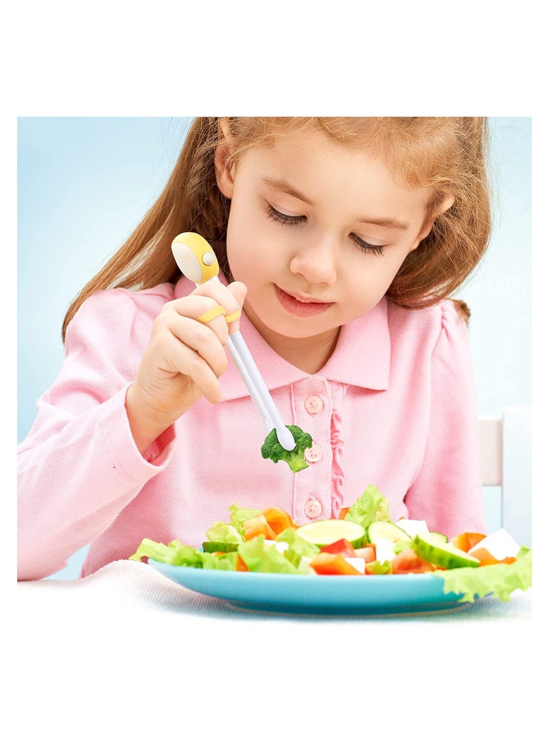 SOLARAE 3 Pieces Toddler Utensils Kids Training Chopsticks and Bendable Stainless Steel Toddler Fork and Spoon for Child and Toddler Safe Flatware Set - Image 5