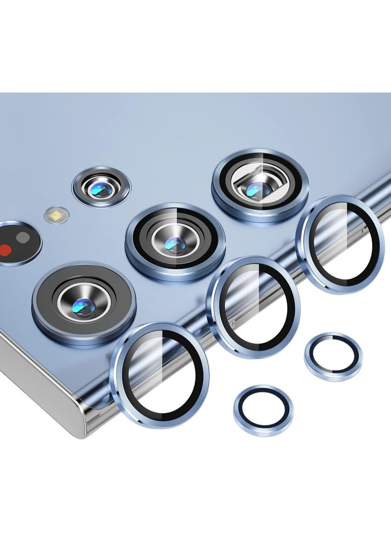 (3+2PCS) for Samsung Galaxy S25 Ultra 5G Camera Lens Protector, 9H Tempered Glass Camera Cover Screen Protector Metal Individual Ring [Installation Tray][Removal tool][Case Friendly]- Blue  - Image 1