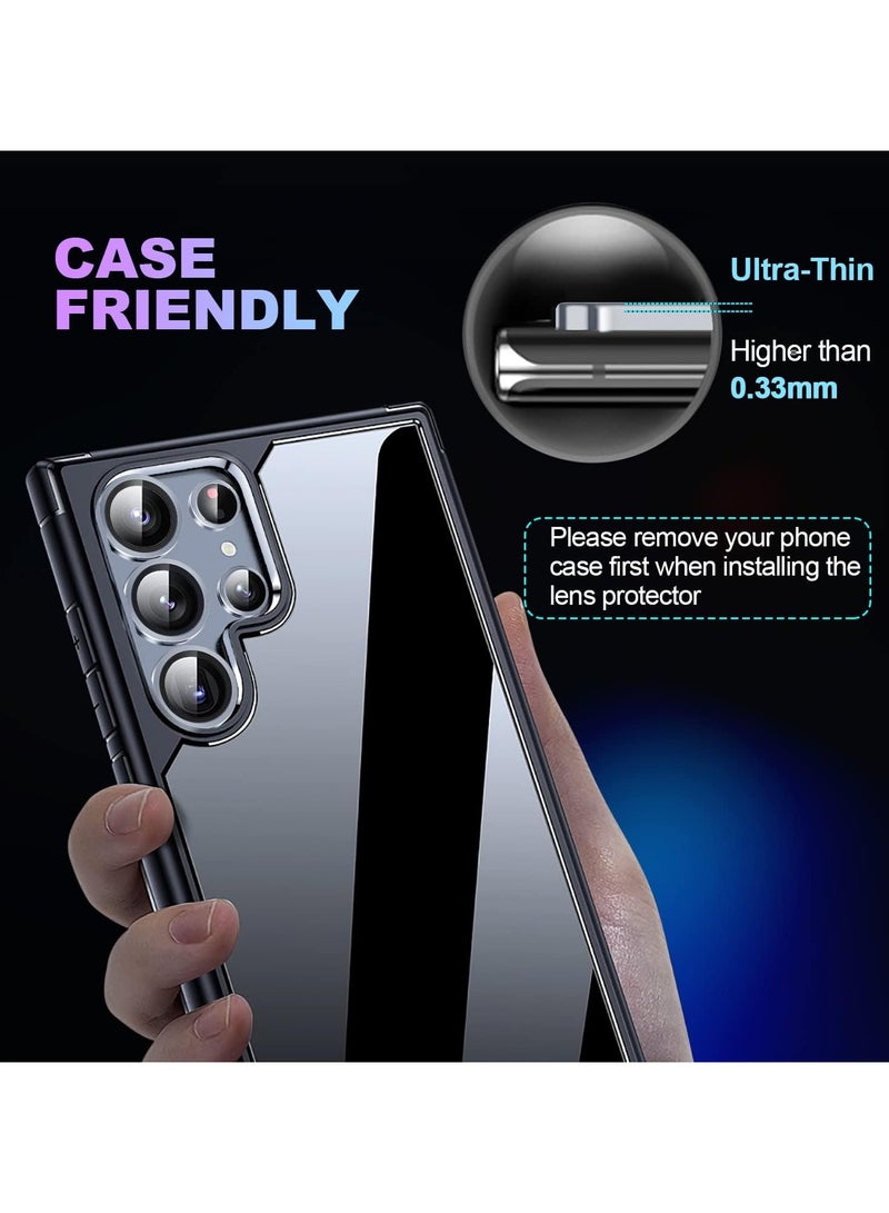 (3+2PCS) for Samsung Galaxy S25 Ultra 5G Camera Lens Protector, 9H Tempered Glass Camera Cover Screen Protector Metal Individual Ring [Installation Tray][Removal tool][Case Friendly]- Blue  - Image 5