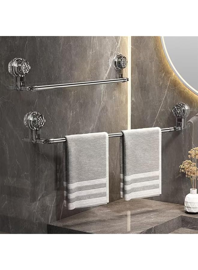 PROMASS Bathroom towel rack, non-fixed thickened stainless steel bathroom wall rack, bathroom and kitchen wall rack that can rotate on both sides and stretch in the middle. (30cm)