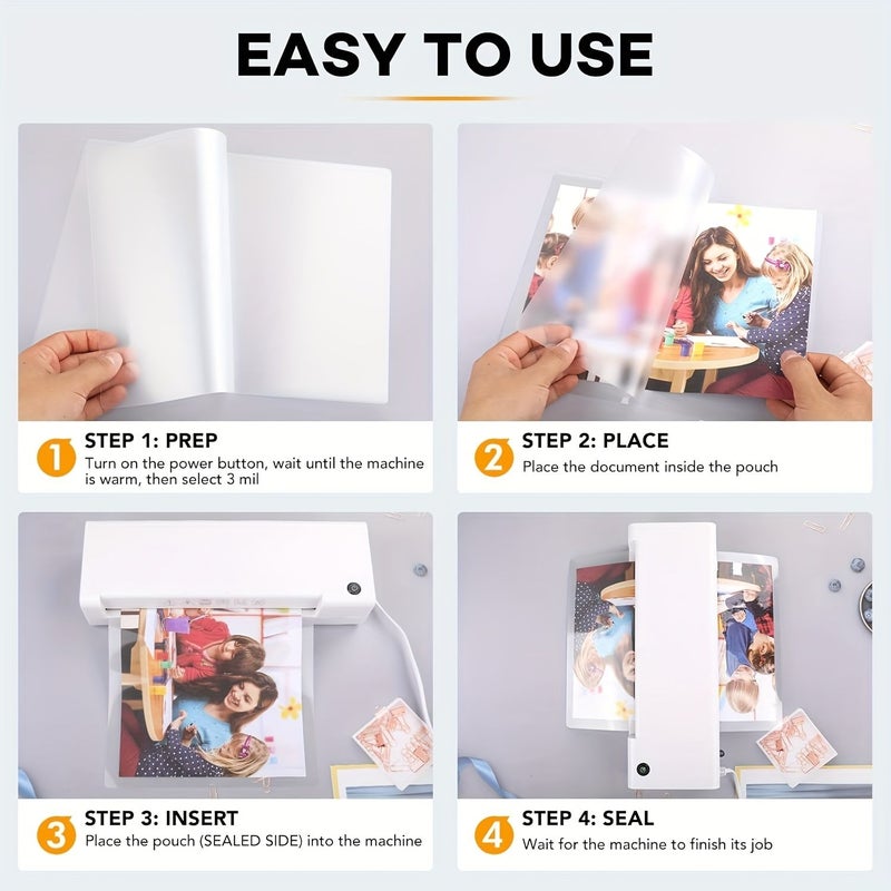 100 Pack A4 Thermal Laminating Pouches 8.7x12.1 Inches 50 Mic Laminating Film - Image 5