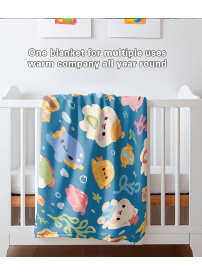 عام بطانية رقيقة من الفانيلا الكرتونية للأطفال والرضع (دافئة ومريحة، ومناسبة للنوم والألعاب) 70 سم * 100 سم - Image 4