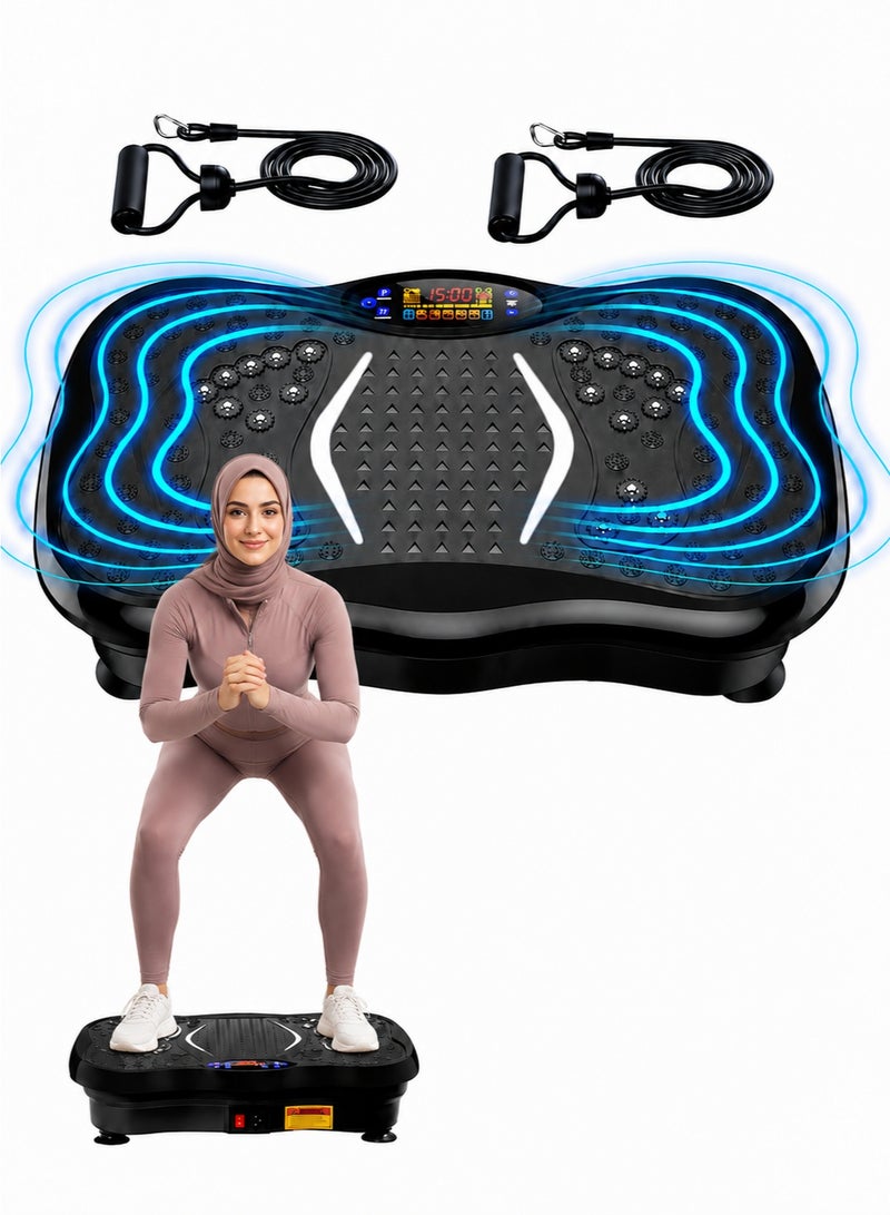 EzzySo Vibration Plate Exercise Machine Mini Full Body Vibration Platform Trainers for Home Use with Acupressure Nodes Cardio Machines Fat Removing Machine Multiple Speeds with Bluetooth Remote Max User Weight 330lbs - Image 1