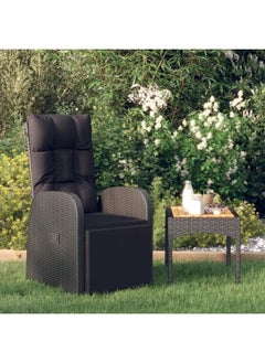 vidaXL Reclining Garden Chair with Cushion Poly Rattan Black - pzsku/Z22F176E17302A7C80A40Z/45/_/1698066263/9c2d67d8-9295-42cc-9c66-0f9963db03ae