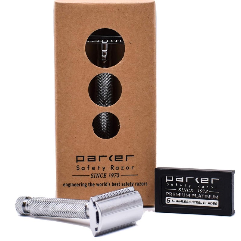 Parker Safety Razor Parker 97R Traditional Double Edge Safety Razor  5 Parker Premium Razor Blades