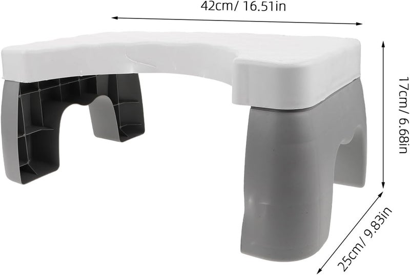 Bathroom Footrest Stool for Adults Non-Slip Thickened Toilet Step Stool with Anti-Skid Pad for Improved Squatting Posture and Bathroom Support - Image 2