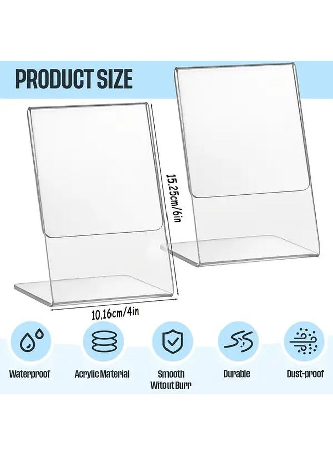 10pcs Acrylic Photo Frames With Back Tilt Transparent Plastic Desktop Display Stands - Image 4