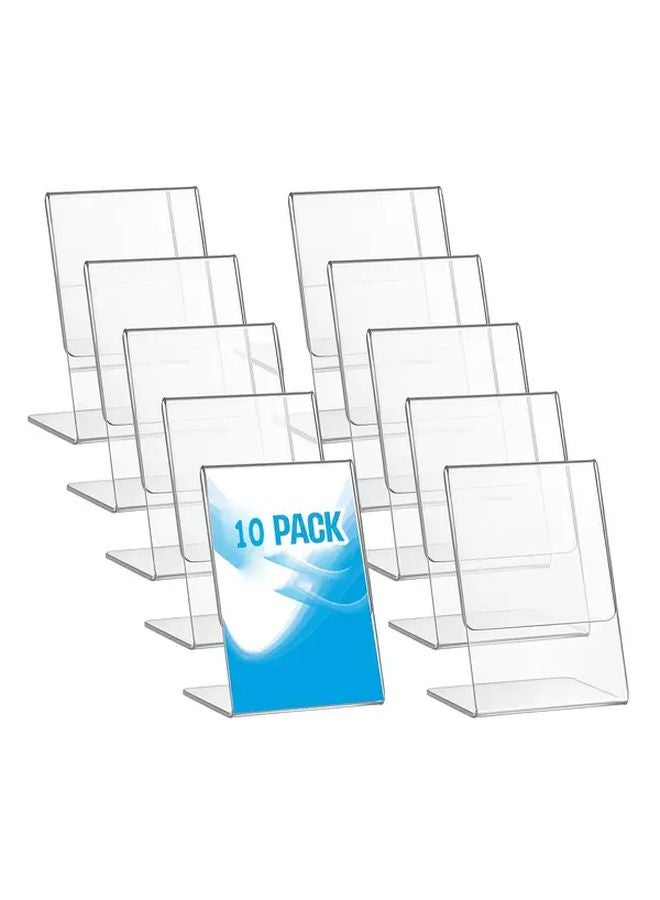 10pcs Acrylic Photo Frames With Back Tilt Transparent Plastic Desktop Display Stands - Image 1