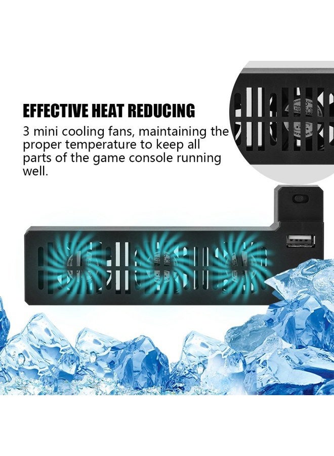 ZERONE Cooling Fan Docking Station External Cooler Stand With 3 Cooling Fan Heat Reducing USB External Cooling Fan Side Mounted for XBOX ONE X Game Console - Image 2