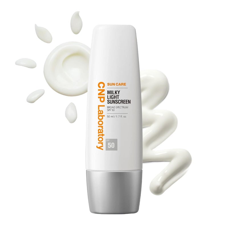 CNP Daily Milky Light Sunscreen (1.7 fl. oz.) - Broad Spectrum SPF 50 UV Protection with Niacinamide, for Face & Body, No White Cast, Fast Absorbing, Non-Greasy Finish, Gifts for Women - Image 1