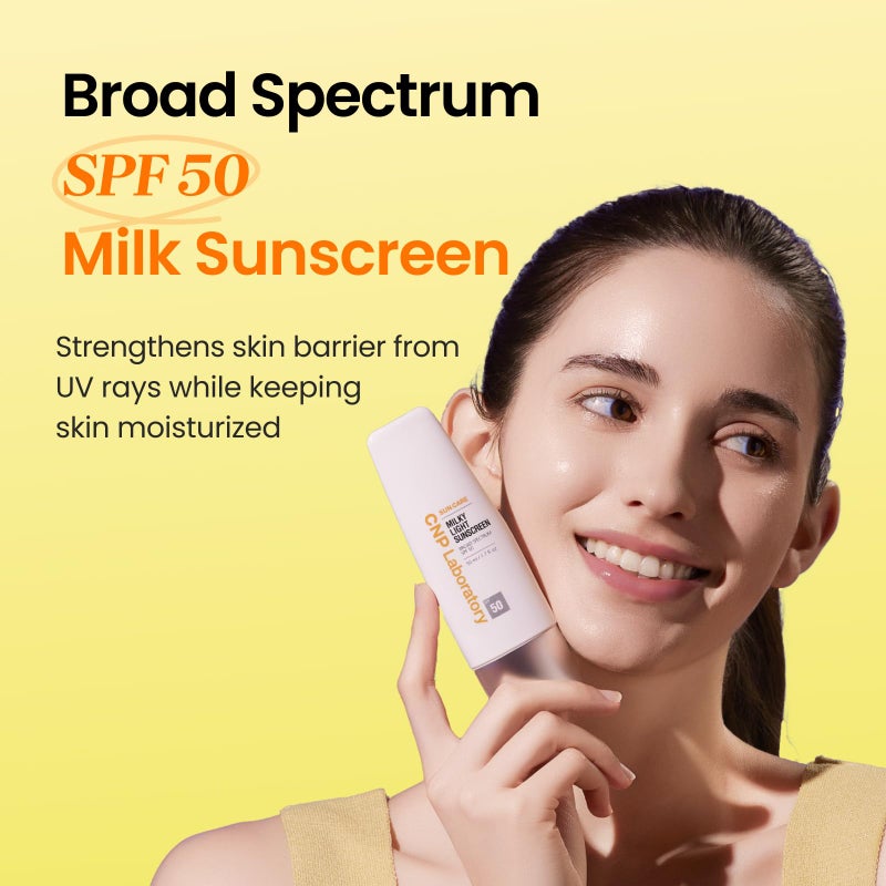 CNP Daily Milky Light Sunscreen (1.7 fl. oz.) - Broad Spectrum SPF 50 UV Protection with Niacinamide, for Face & Body, No White Cast, Fast Absorbing, Non-Greasy Finish, Gifts for Women - Image 2