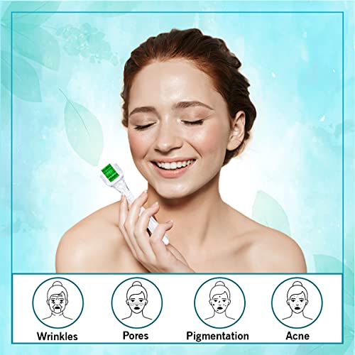 Epyz Derma Roller For Hair Growth 0.5 mm with 540 Stainless Steel Needles Repairs Damaged Hair Reduces Acne Scars Safe & Effective For Hair Fall & Hair Thickening - TR-Green - Image 2