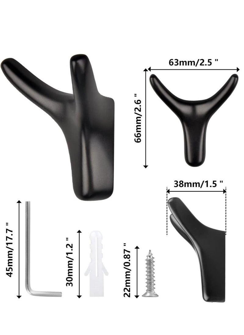 KASTWAVE - Hooks for Clothes Towel Hooks Coat Hook Cow Head Wall Hooks for Heavy Duty Door Hanger Towel Robe Clothes Cabinet Closet Sponges Hook for Bathroom Bedroom Kitchen Hotel Pool (4 Packs Matte Black) - Image 1