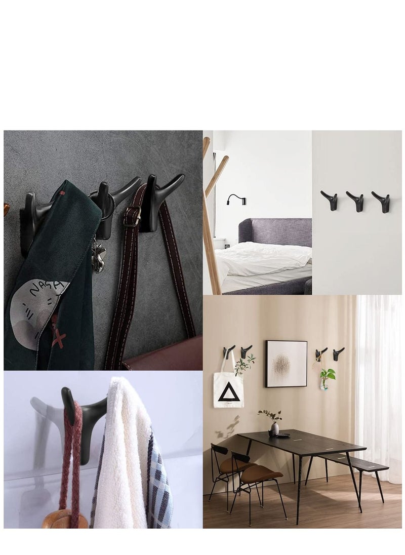KASTWAVE - Hooks for Clothes Towel Hooks Coat Hook Cow Head Wall Hooks for Heavy Duty Door Hanger Towel Robe Clothes Cabinet Closet Sponges Hook for Bathroom Bedroom Kitchen Hotel Pool (4 Packs Matte Black) - Image 1