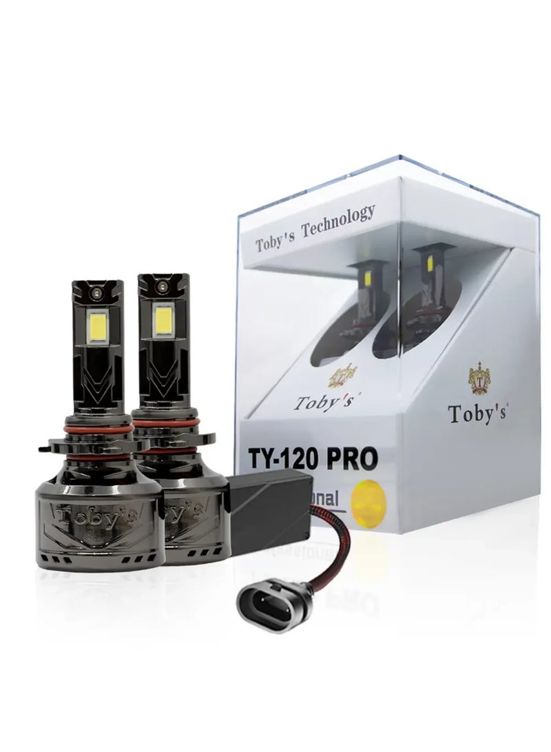 توبيز لمبات مصابيح أمامية LED للسيارة من Tobys TY120 PRO، قطعتان، أصلية، بقوة 120 وات، 12000 لومن، بدرجة حرارة لون 6500 كلفن - TY 120 Pro L -H1