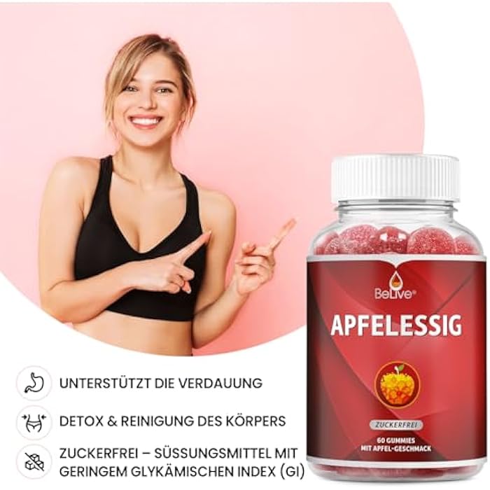 BeLive Apple Cider Vinegar Gummies - ACV Gummies Without Sugar I Detox & Cleanse Digestive Health I Alternative to Capsules, Vegan, Keto Friendly, Non-GMO, Gluten Free | 60 Ct - Image 2