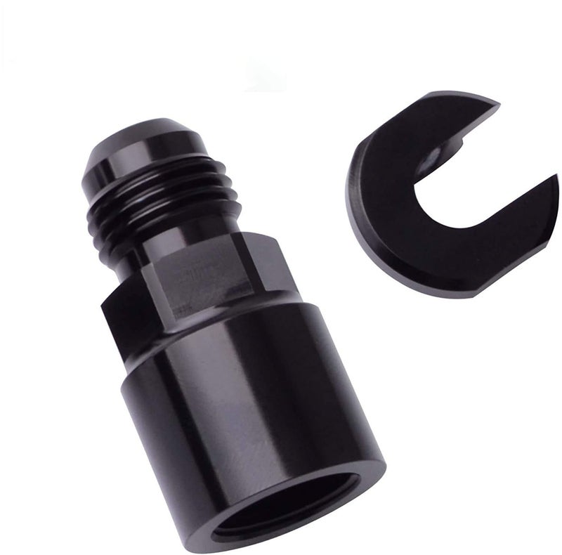 ESPEEDER SYKRSS Aluminum 6AN Male Flare to 5/16 SAE Quick Disconnect Female EFI Fitting Adapters Black - Image 1