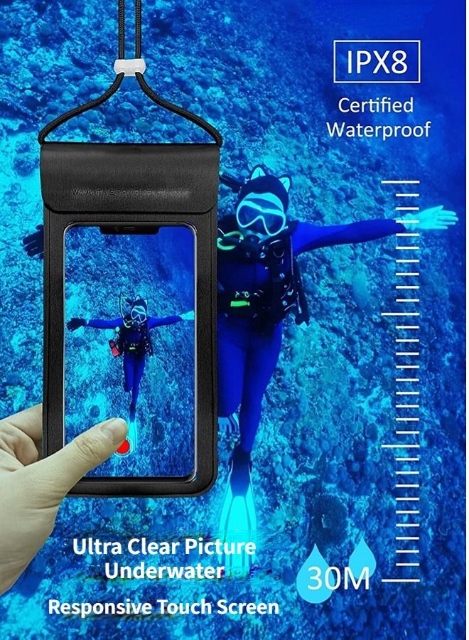 ShebSheb Waterproof Phone Pouch,Waterproof Phone Case For iphone 14 13 12 11 Pro Max Xs Plus Galaxy S22 S21 Ultra,Ipx8 Cellphone Dry Bag For Vacation Up To 7" For Beach Pool Swimming Water Parks -1 Pack  - Image 2