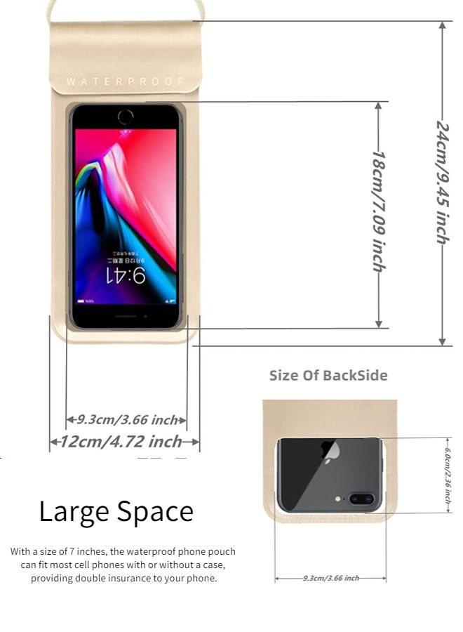ShebSheb Waterproof Phone Pouch,Waterproof Phone Case For iphone 14 13 12 11 Pro Max Xs Plus Galaxy S22 S21 Ultra,Ipx8 Cellphone Dry Bag For Vacation Up To 7" For Beach Pool Swimming Water Parks -1 Pack  - Image 3