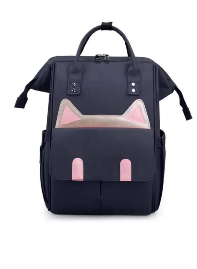 Stylish and practical multi-purpose mother's backpack - waterproof - large capacity and smart organization - ideal for travel and outings with the baby - modern multi-pocket design(black)  - Image 1