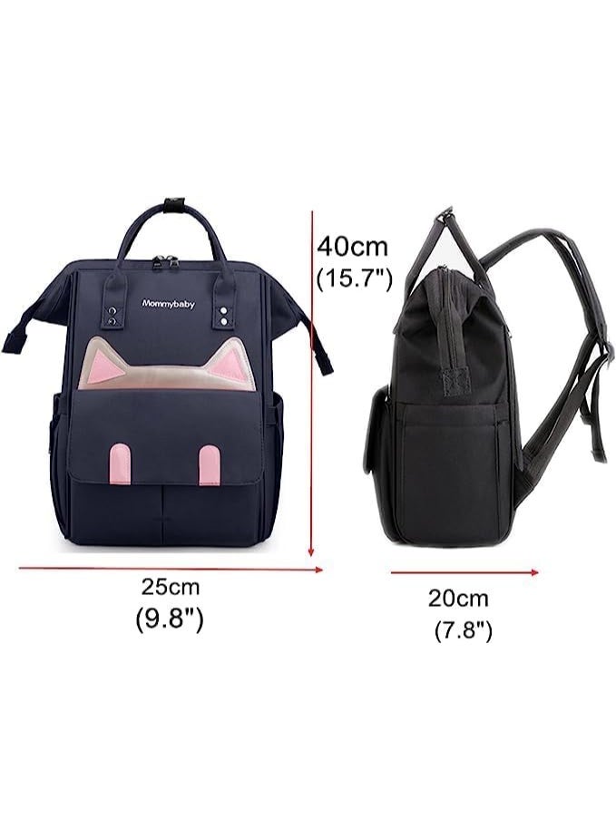 Stylish and practical multi-purpose mother's backpack - waterproof - large capacity and smart organization - ideal for travel and outings with the baby - modern multi-pocket design(black)  - Image 3