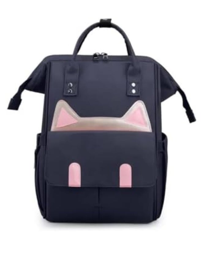 Stylish and practical multi-purpose mother's backpack - waterproof - large capacity and smart organization - ideal for travel and outings with the baby - modern multi-pocket design(black)  - Image 4