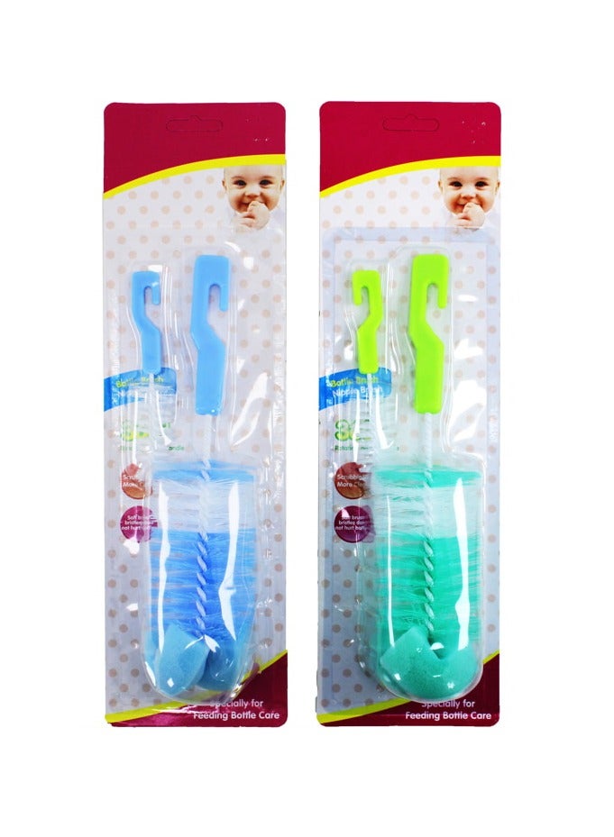 AL QADAH Bottle Brush 2pcs, Mix Color Effortless Cleaning for Spotless Hydration