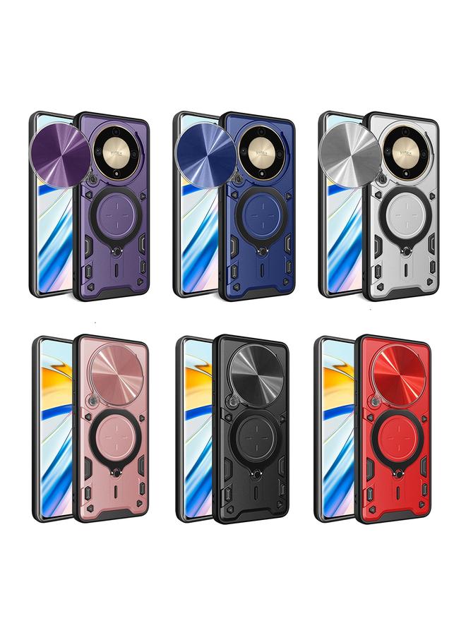 زبون جراب لهاتف Honor X9a / Magic5 Lite CD Texture Sliding Camshield حامل مغناطيسي للهاتف - Image 2