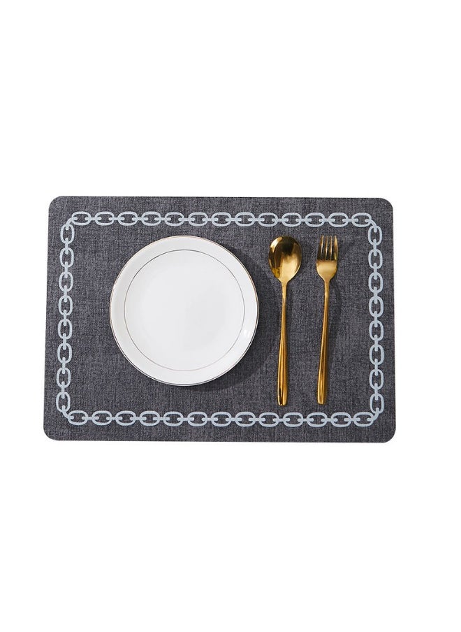 NIBEMINENT 2pcs Leather Placemat Waterproof Insulation Mat Creative Western Placemat 