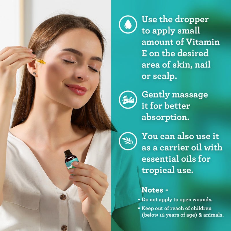 GuruNanda Vitamin E Oil, 2 Fl Oz Pure & Natural, 15,000 IU per Bottle, for Skin, Hair, Face, Nails & Scars, With Coconut Oil to Help Nourish & Moisture, Non-GMO & Vegan - Image 4