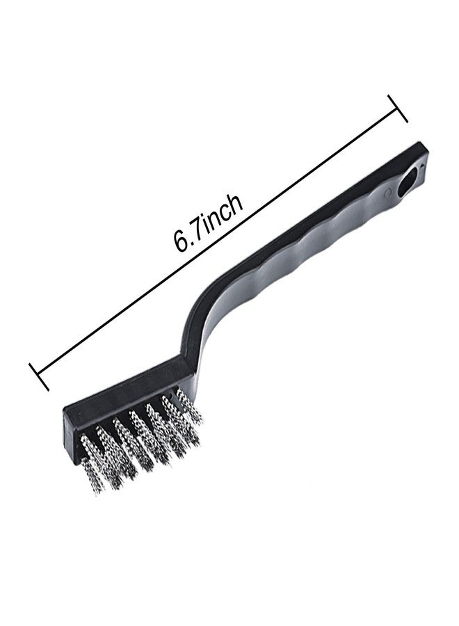 Sunmns 20 Pieces Mini Handle Stainless Steel Wire Bristles Brush Set for Cleaning Welding Slag, Stain and Rust (Silvery) - Image 5