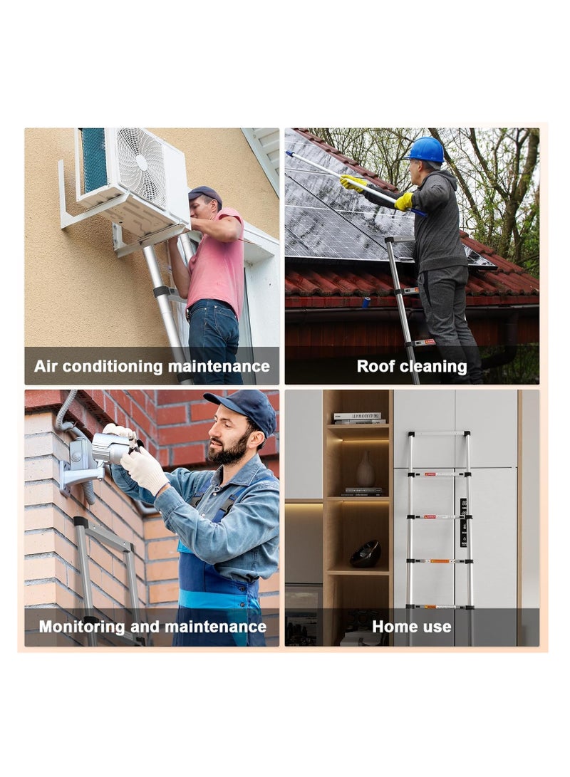 3.2m Extendable Multipurpose Stainless Steel Ladder, Small Portable Ladder for Roof, RV, Decorating, Painting, Cleaning - Image 5