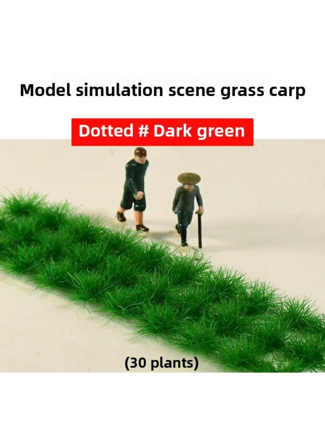 Mini Grass Cluster Grass Model Grass Cluster Micro Landscape Ornaments Static Building Sand Table Material Diy Handmade-Color:Grass Clusters Dot Dark Green  - Image 1