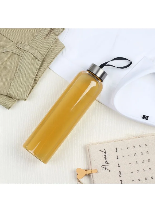 DANUBE HOME Danube Essential 2-Piece Borosilicate Glass Sport Bottle Set - 600ml, Durable & Stylish Water Bottles for Hydration, Ideal for Gym & Outdoor Activities