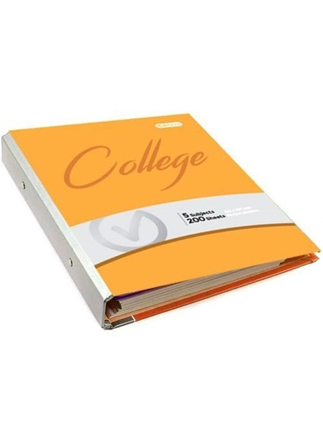 College A4 notebook sasco 200 sheets orange 5 subjects