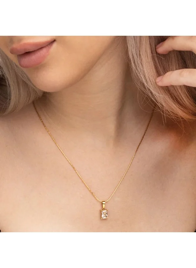 Palmonas  PALMONAS CZ Delicate Moonstone Pendant Necklace for Women | 18K Gold Plated, Waterproof & Anti-Tarnish for Women | Best Price UAE