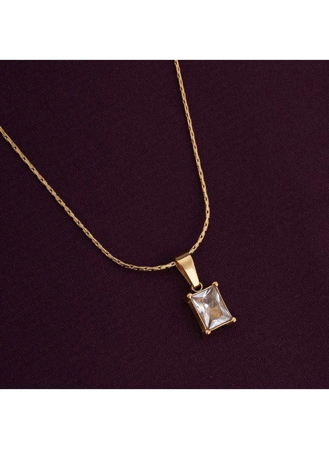 Palmonas  PALMONAS CZ Delicate Moonstone Pendant Necklace for Women | 18K Gold Plated, Waterproof & Anti-Tarnish for Women | Best Price UAE